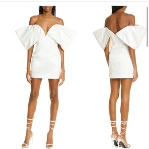 NWT SAU LEE blair deep plunge mini dress - white. US size 10 unworn